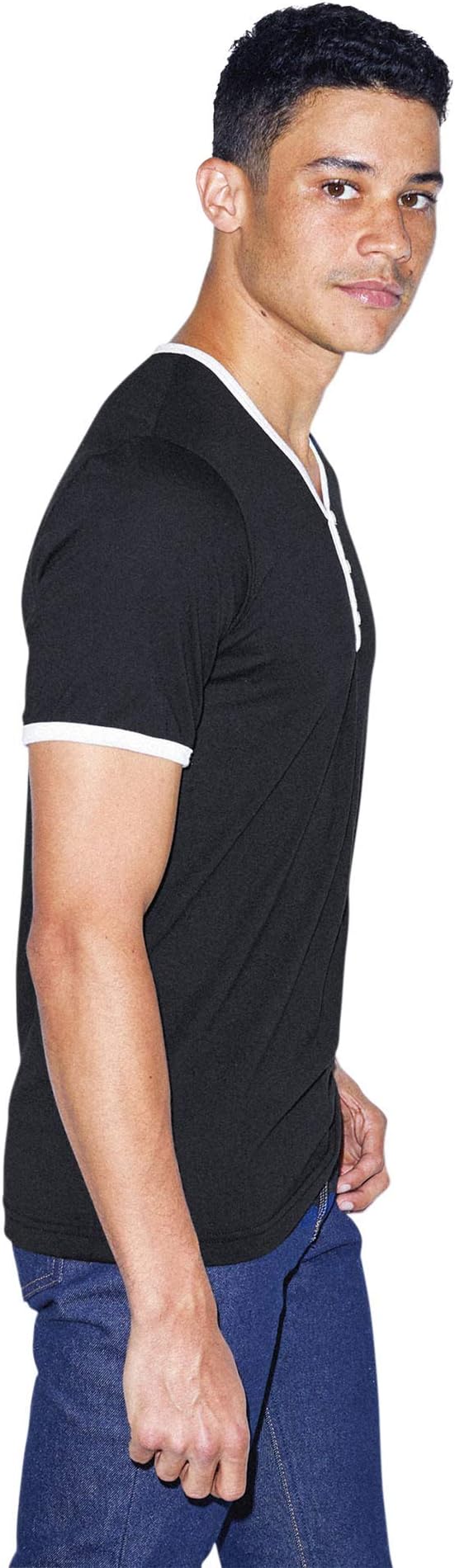 American Apparel 50/50 Henley Ringer V-Neck