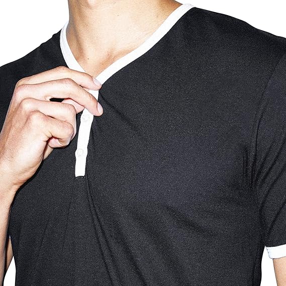 American Apparel 50/50 Henley Ringer V-Neck