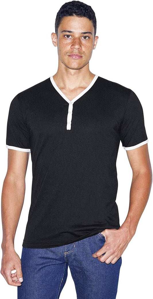 American Apparel 50/50 Henley Ringer V-Neck